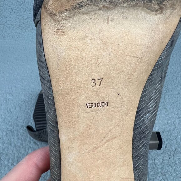 Alexander Wang Sandals Women 7 37 Shoe Grey Noemi Booties Heels Boots Peep Toe 1 - Picture 8 of 13